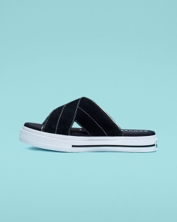 Converse One Star Sandalism Női Slip On Fekete/Fehér | IWAKHUY-HU